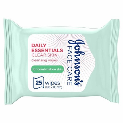 Photo of JOHNSON'S Cleansing Wipes Daily Essentials Clear Skin Combination Skin Pack of 25 wipes