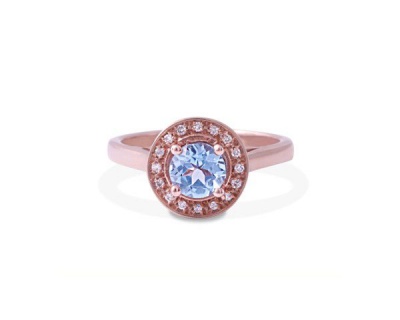 Photo of Why Jewellery Diamond and Topaz Ring - Rose Gold Plated