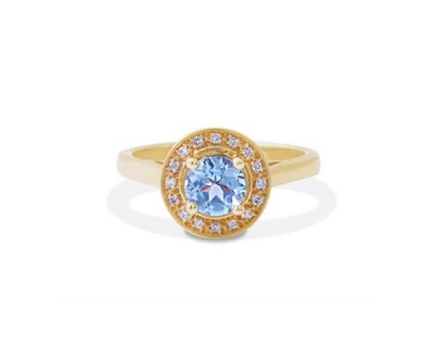 Photo of Why Jewellery Diamond and Topaz Ring - Yellow Gold Plated