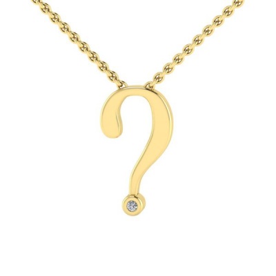 Photo of Why Jewellery Question Mark Diamond Pendant And Chain - Yellow Gold
