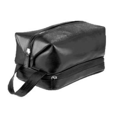 Photo of Adpel Mens Leather Toiletry Bag - Black