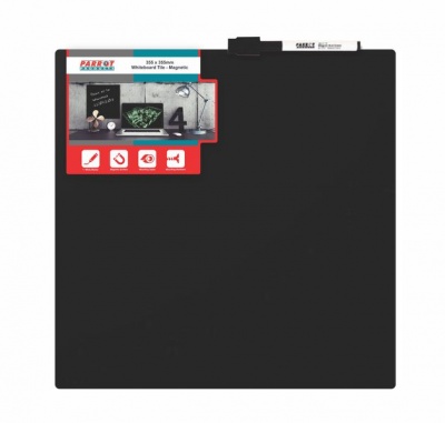 Photo of Parrot Products Parrot Whiteboard Tile Magnetic 355 x 355mm - Black