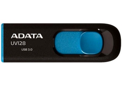 ADATA UV128 128GB Capless Flash Drive BlackBlue