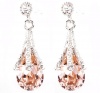Civetta Spark Vintage pear earring- made with Swarovski vintage pink crystal Photo