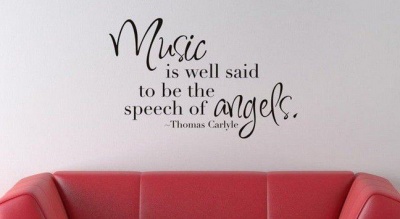Photo of Bedight Thomas Carlyle "Music Is Well Said To Be The Speech Of Angels" Vinyl Wall Art
