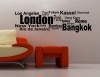 Bedight City Names Vinyl Wall Art Photo