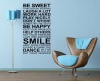 Bedight Be Sweet House Rule Vinyl Wall Art Photo