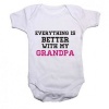 Noveltees Everything Is Better with Pink Grandpa Slogan Short Sleeve Body Vest - White Photo