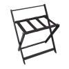 House Of York - Luggage Rack With Backrest - Dark Wood Photo