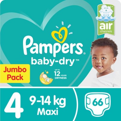 Photo of Pampers Baby Dry - Size 4 Jumbo Pack-66 Nappies Lotion with Aloe