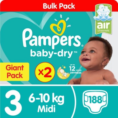Photo of Pampers Baby Dry - Size 3 Twin Giant - 2x94 Nappies