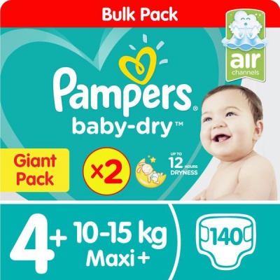 Photo of Pampers Baby Dry - Size 4 Twin Giant - 2x70 Nappies