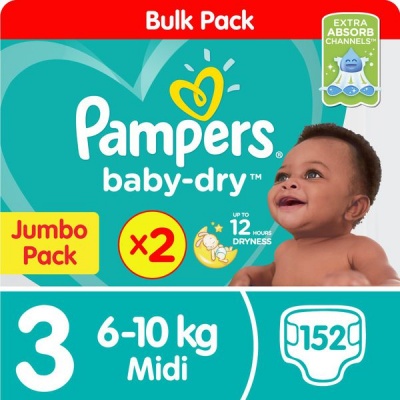 Photo of Pampers Baby Dry - Size 3 Twin Jumbo - 2x76 Nappies