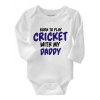 Noveltees Born to Play Cricket with My Daddy Long Sleeve Baby Grow Photo