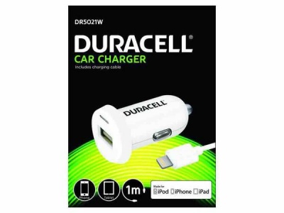 Photo of Apple Duracell Single USB Car Charger 2.4A MFi Lightning Cable - White