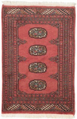 Photo of Authentic Hand-knotted Karachi Bokhara Carpet - Pink Rose
