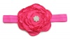 Satin Flower & Rhinestone Headband - Fuchsia Photo
