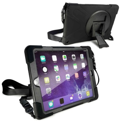 Photo of Apple Tuff-Luv Rugged Armour Case with Shoulder Strap and stand for the iPad Air 2 - Black