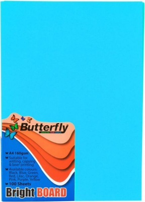 Photo of Butterfly A4 Bright Board 100s - Blue