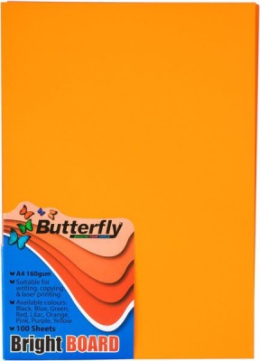 Photo of Butterfly A4 Bright Board 100s - Orange