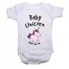 Noveltees Baby Unicorn Short Sleeve Baby Grow - White Photo