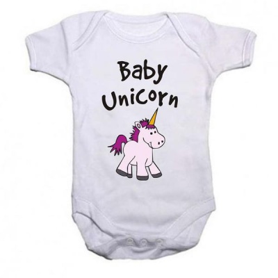 Photo of Noveltees ZA Noveltees Baby Unicorn Short Sleeve Baby Grow - White