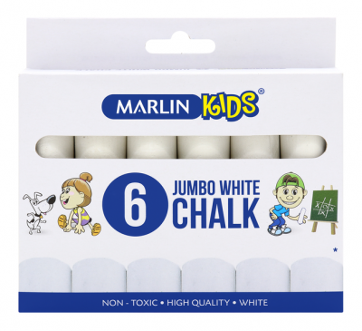 Photo of Marlin Kids White Jumbo Chalk - 6 Pieces