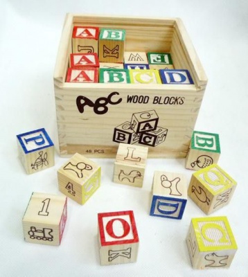 48 Piece Educational Wooden ABC Blocks