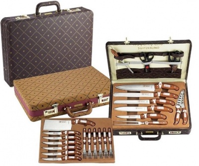 Photo of Royalty Line 25-Piece Knife Set in Leather Brief-Case