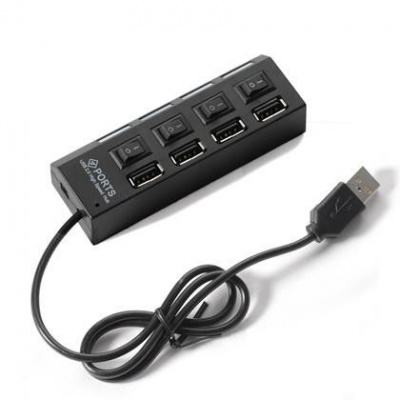 Photo of USB 2.0 HUB 4 USB ports with individual switches
