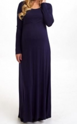 Photo of Absolute Maternity Long Sleeved Maxi Dress - Navy