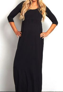 Photo of Absolute Maternity Long Sleeved Maxi Dress -Black