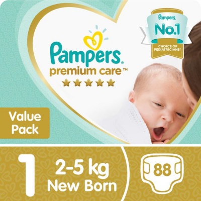 Photo of Pampers Premium Care - Size 1 Value Pack - 88 Nappies