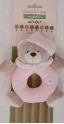 Photo of Snuggletime Classical Plush Bear Rattle - Pink