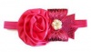 Flower and Sequined Bow Headband for Baby Girls - Fuchsia Photo