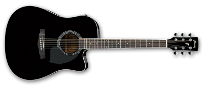 Photo of Ibanez PF Series PF15ECE-BK Acoustic Electric Guitar movie