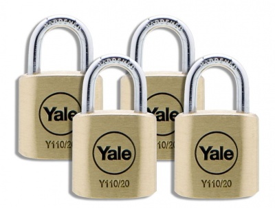 Photo of Yale - 20mm Brass Padlock - 4 Pack Keyed Alike