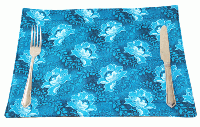 Photo of DSA - Set Of 6 Shweshwe Placemats - Turquoise Floral