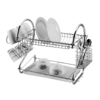 Dish Rack Double Layer Silver