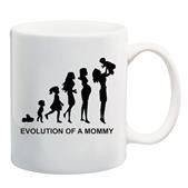 Photo of Qtees Africa Evolution Of A Mommy White Printed Mug