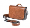 Olympus OM-D Messenger Leather Camera Shoulder Bag Tan/Grey Photo