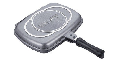 Photo of Royalty Line 32cm Supreme Marble Coating Double Fry & Grill Pan - Silver