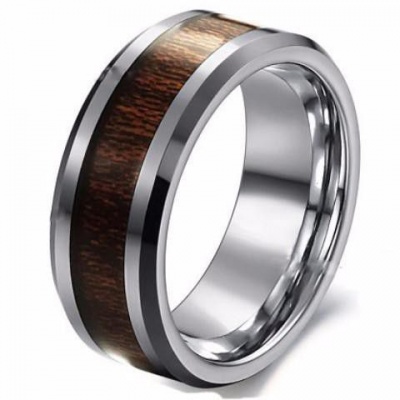 Photo of Cardina Jewels Tungsten Carbide Ring with Wood Detail Insert