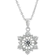 Photo of Miss Jewels Cubic Zirconia Snowflake Pendant And Necklace