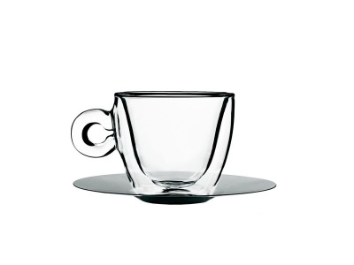 Photo of Luigi Bormioli - 165ml Thermic Cappuccino Glass Cup With Saucer - Set of 2