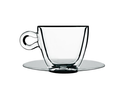 Photo of Luigi Bormioli - 300ml Thermic Tea Or Coffee Glass Cup With Saucer - Set of 2