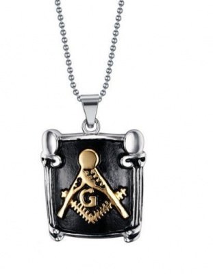 Photo of 34.5 grams Stainless Steel Free Mason Pendant with Ball Style Necklace