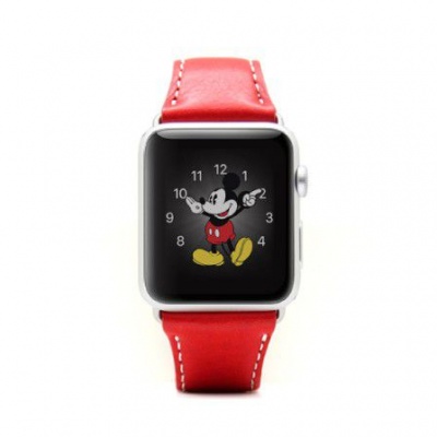 Photo of Apple SLG Design D6 Italian Minerva Box Leather Strap for Watch 42mm - Red