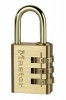 Master Lock 30mm Brass Re-Settable Combination Padlock Photo