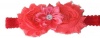 Triple Flower Headband - Coral Photo
